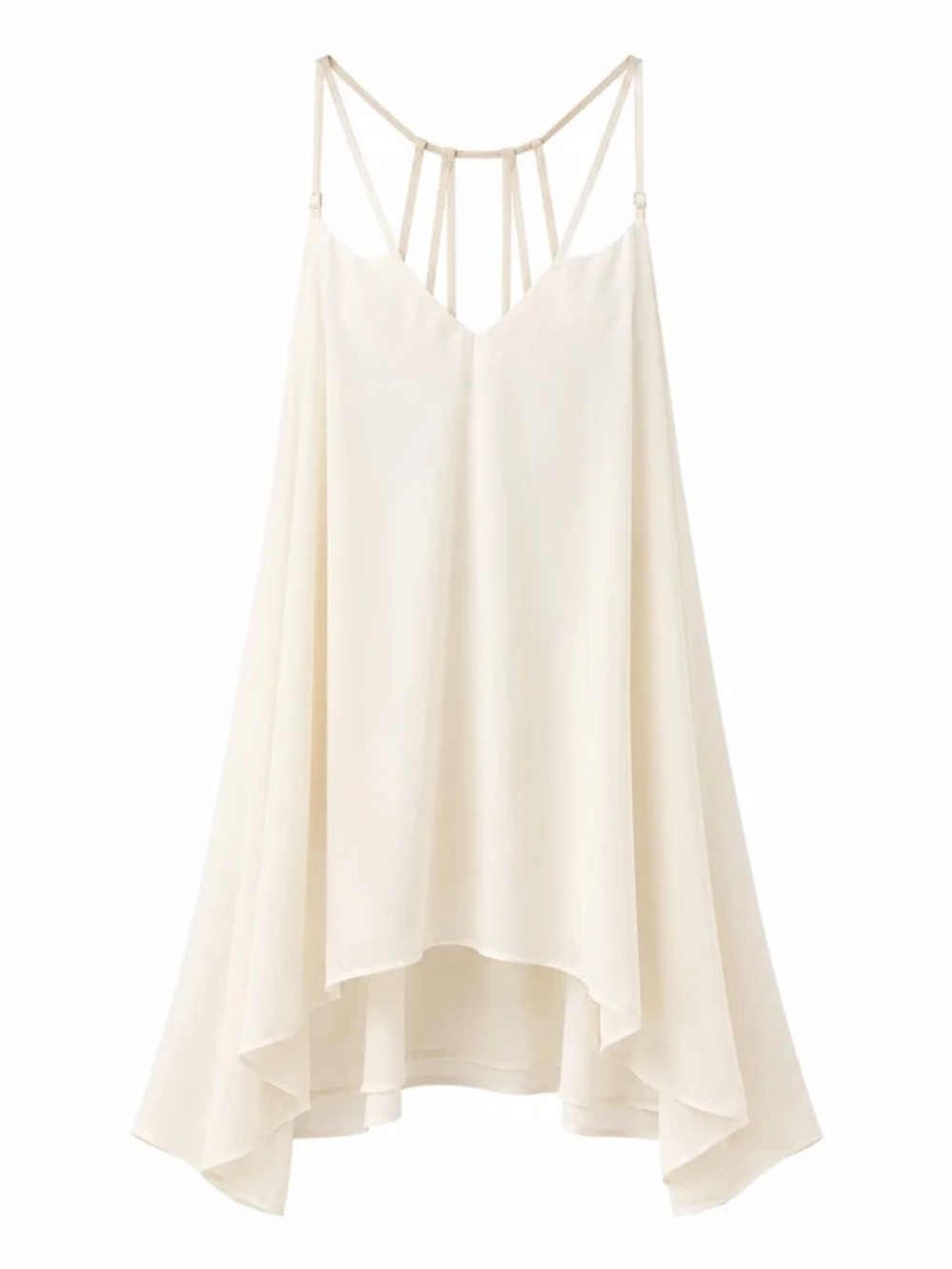 Maurices Ivory Strappy Handkerchief Hem Top — Small, NWOT